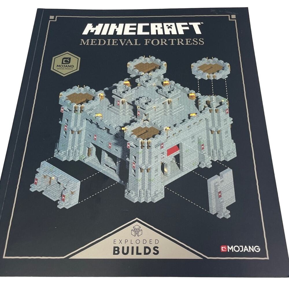 2019 Mojang Minecraft Medieval Fortress Exploded Builds Strategy Guide Book